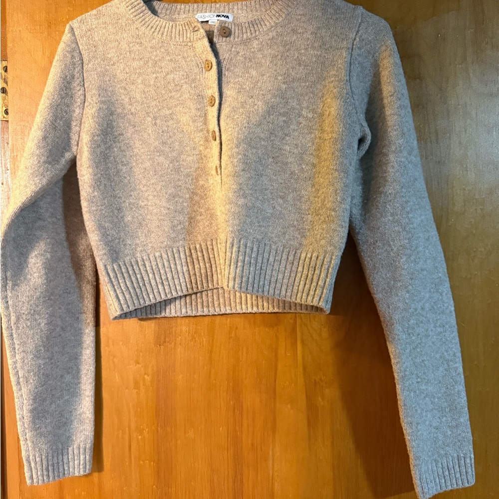 Tan Cropped Sweater